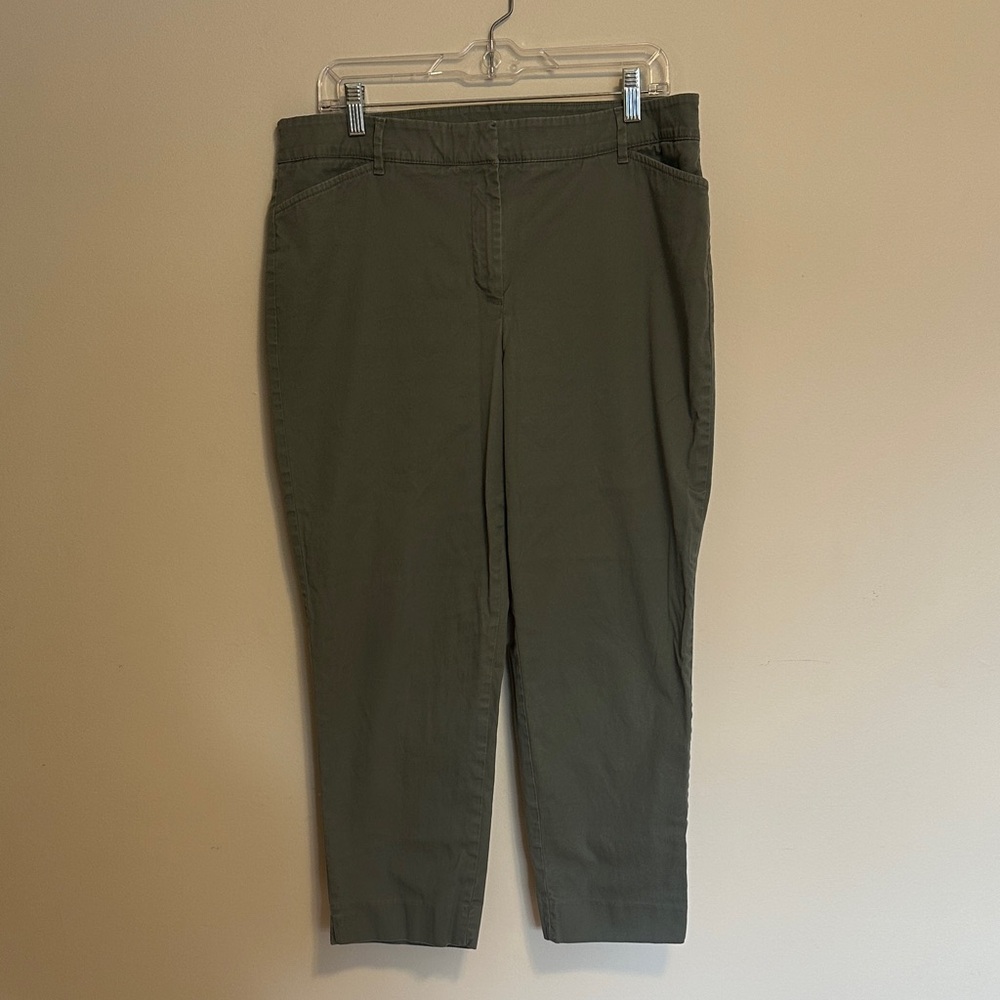 Talbots Olive Green Perfect Crop Pants